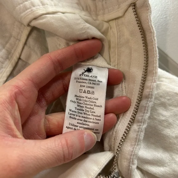 Everlane Light Cream Linen Trousers - Picture 6 of 6